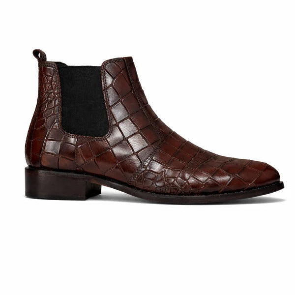 Croc Brown leather Chelsea